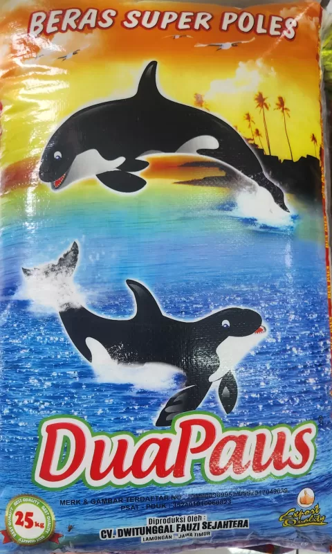Beras Super poles Dua Paus ( 25 kg )